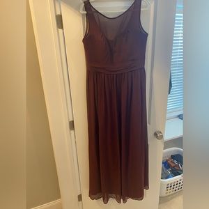 Sheer sweetheart neckline bridesmaids dress